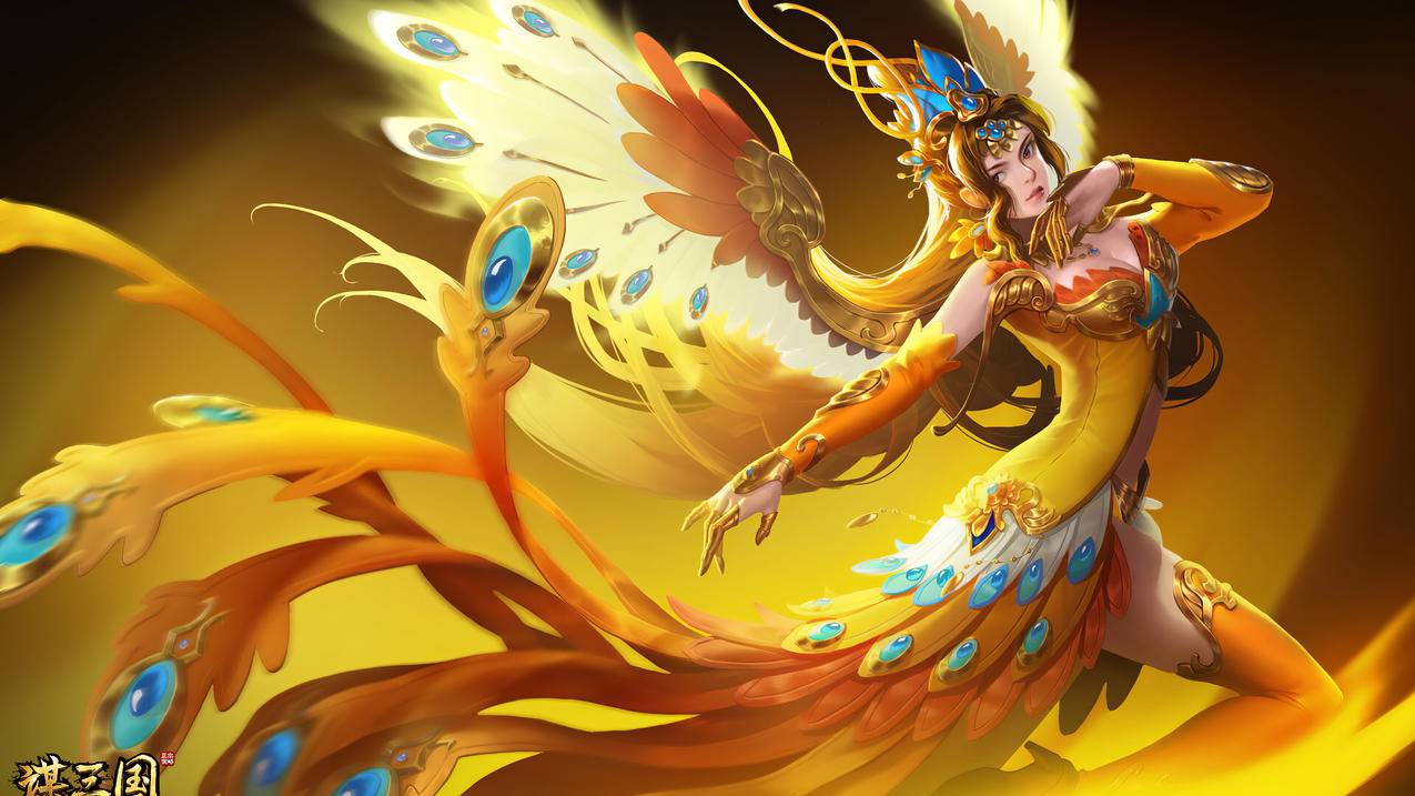 《谋三国-Smash,of,Dynasty》凤凰长裙,发冠,翅膀,女孩,4K高清壁纸