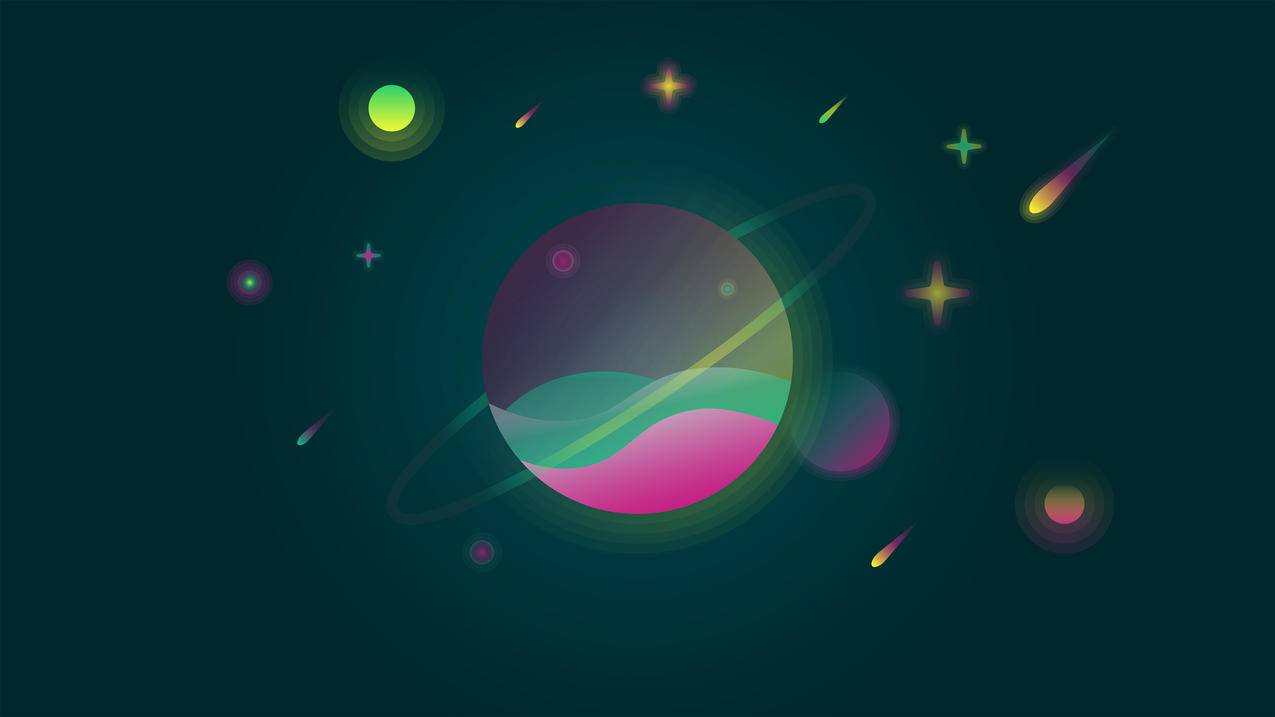 极简主义,简单的背景,星星,彗星,陨石,行星,矢量艺术4k壁纸