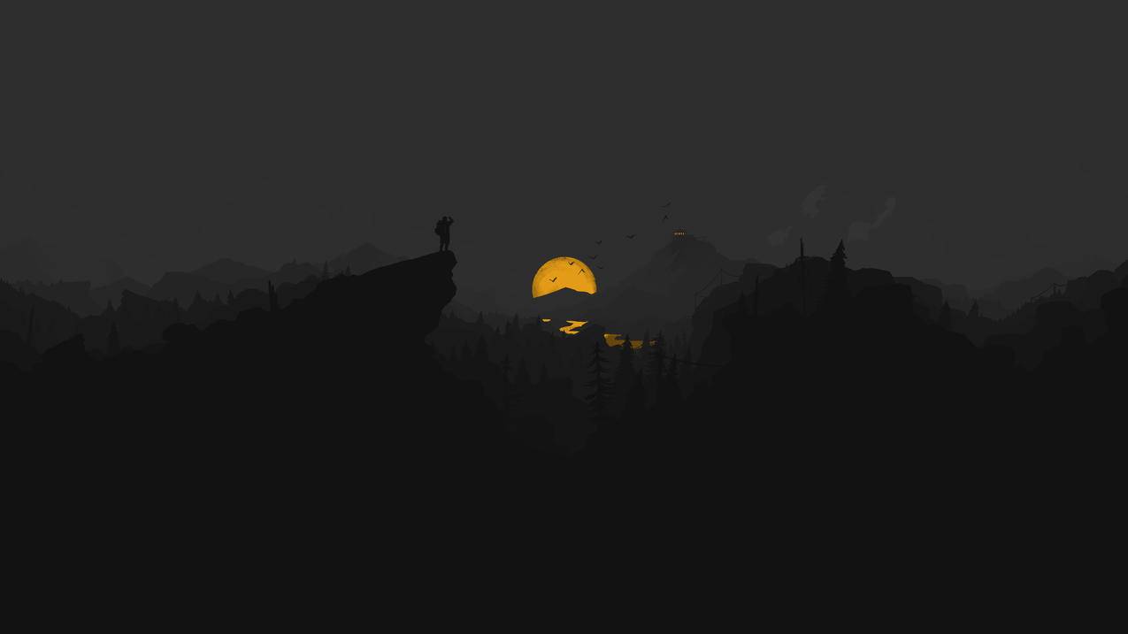 Firewatch看火人,黑暗,夜晚,极简主义5k壁纸5120x2880