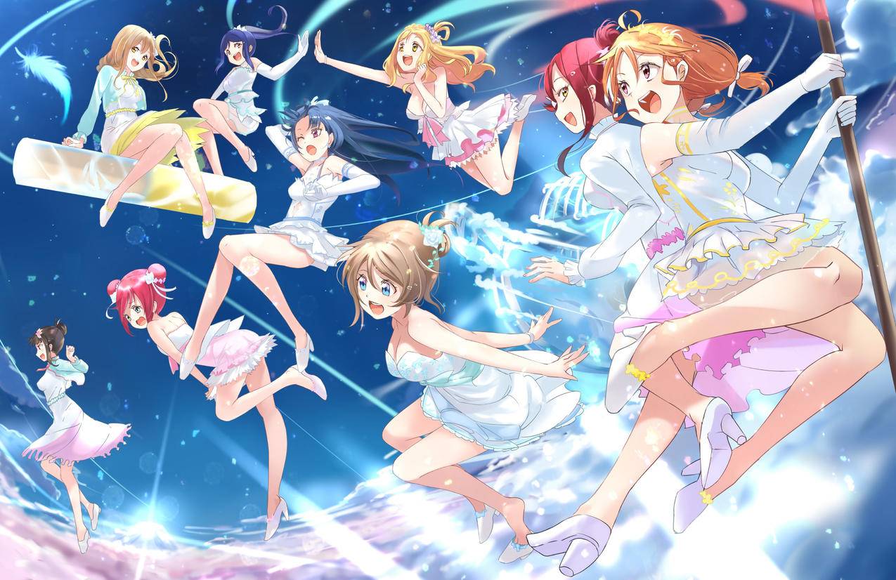 《LoveLive!Sunshine!!》白裙,天空,云,唯美,4K高清动漫壁纸