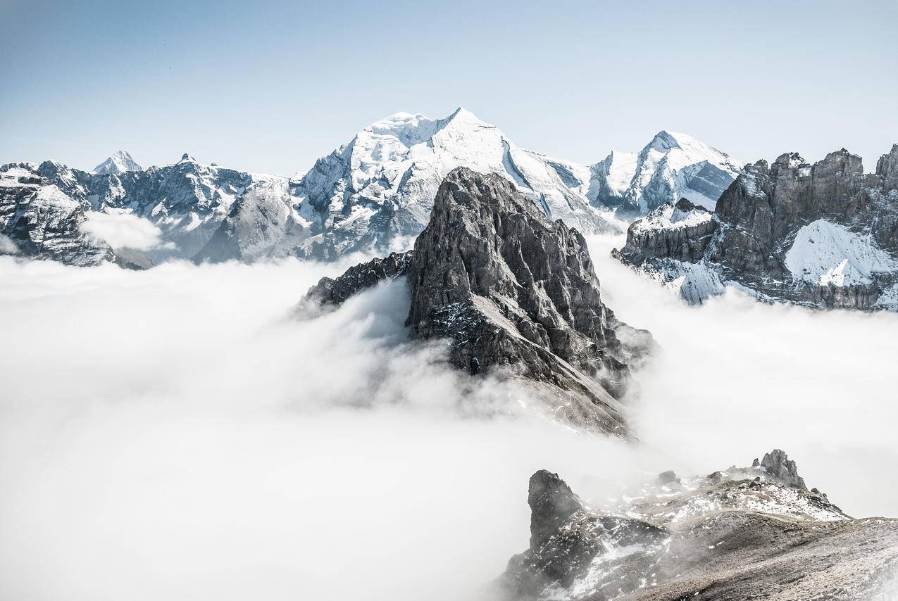 山,雪山,白色,4k壁纸