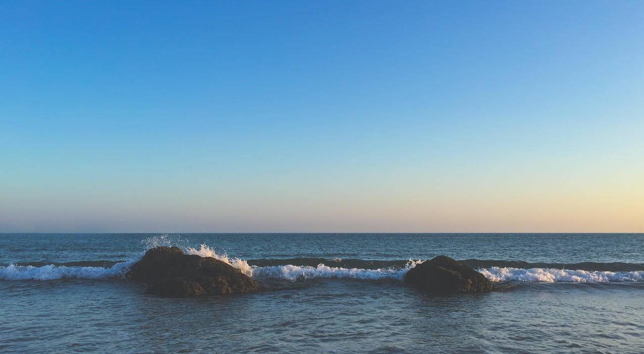大海,浪花,天空,蓝色,超清壁纸
