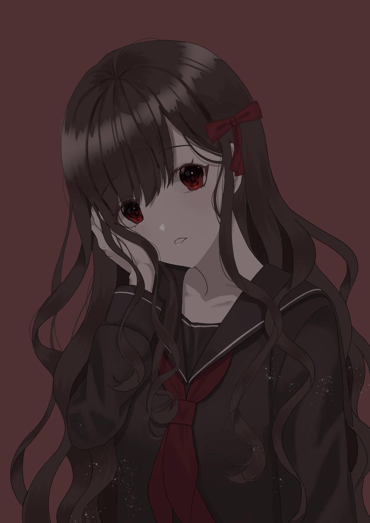 黑色校服,女孩,可爱,4K高清动漫壁纸