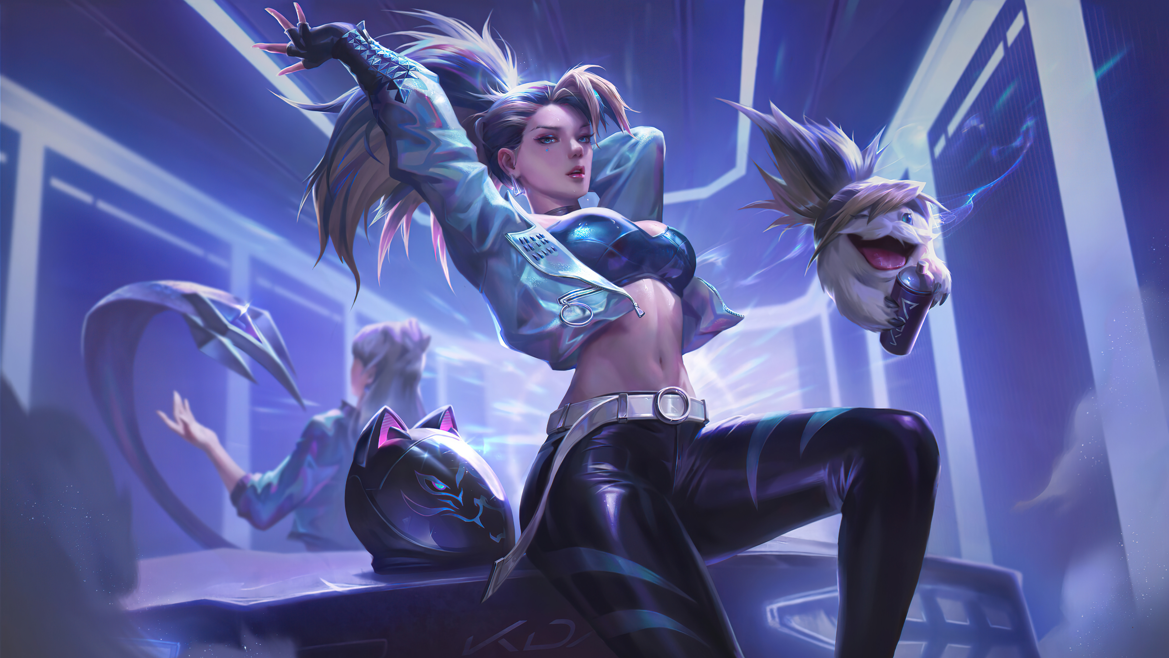 英雄联盟LOL离群之刺,KDA,MORE,同人,阿卡丽4K壁纸3840x2160