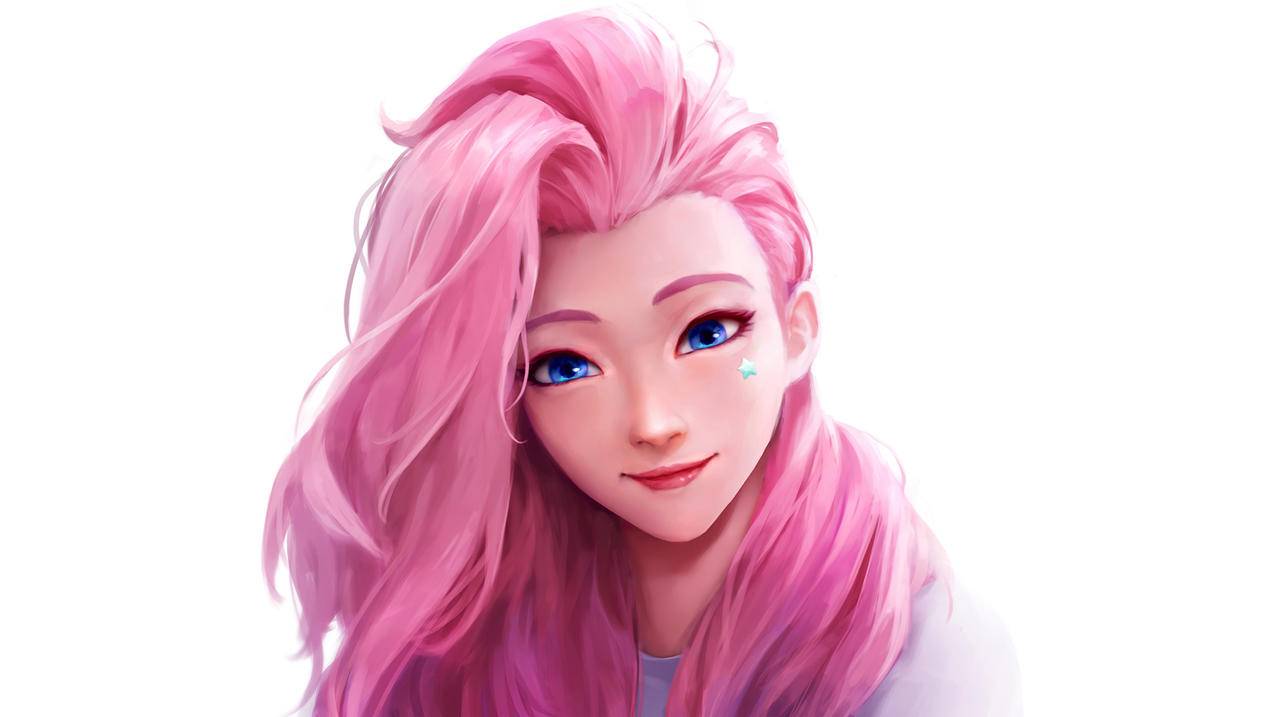 KDA,The,Baddest,萨勒芬妮,粉色头发女孩《英雄联盟lol》4k高清壁纸