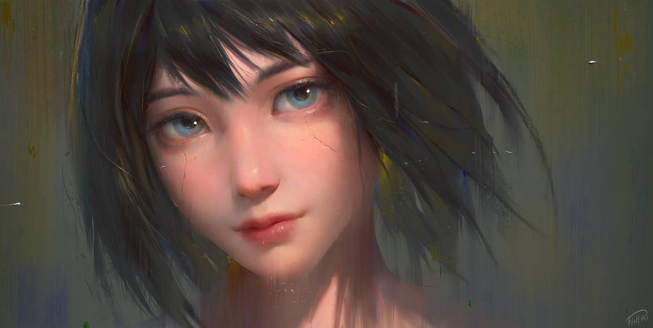少女,脸,短发,可爱,清纯,4K高清动漫壁纸,4K高清壁纸