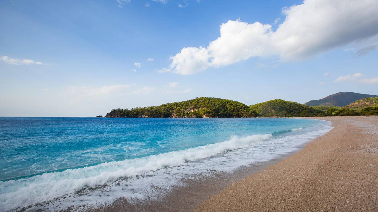 夏天,天堂,海岸,蓝色,大海,海浪,4K风景壁纸