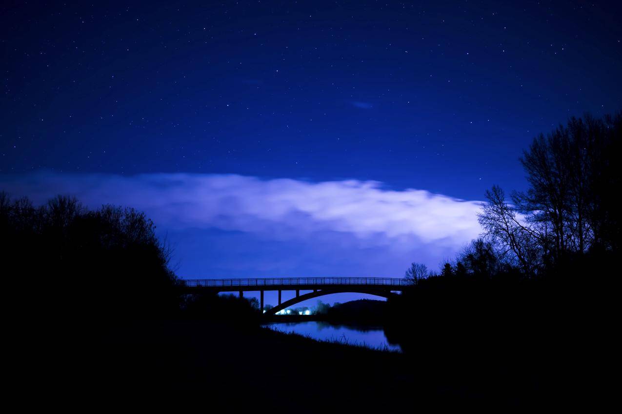 繁星点点的天空,夜间,夜晚的天空,云,黑暗,5K风景图片