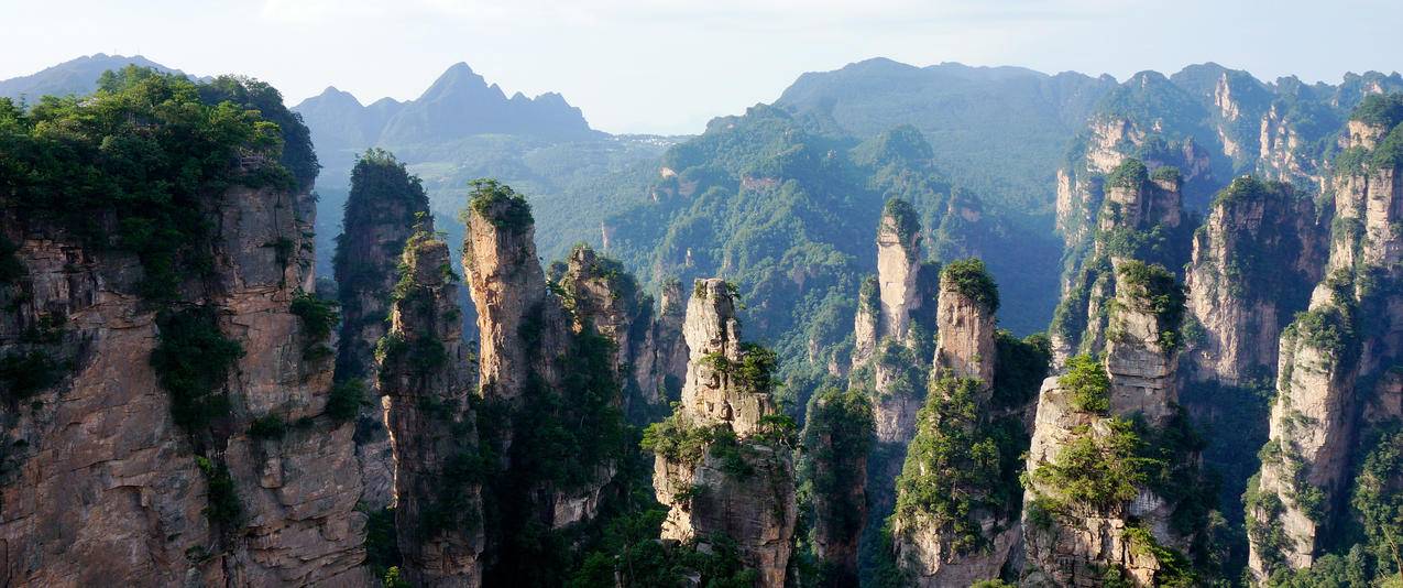 张家界袁家界风景3440x1440壁纸