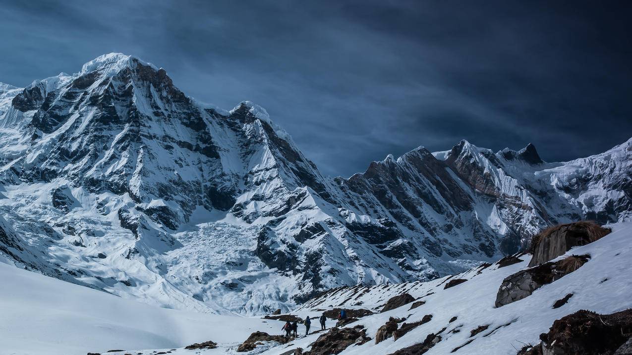 雪山,攀登,险峻,4k壁纸