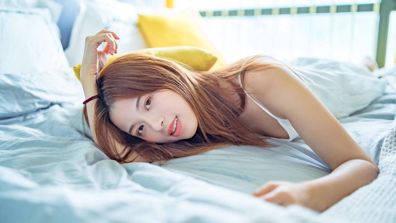 长发美女,居家,写真,4K美女壁纸