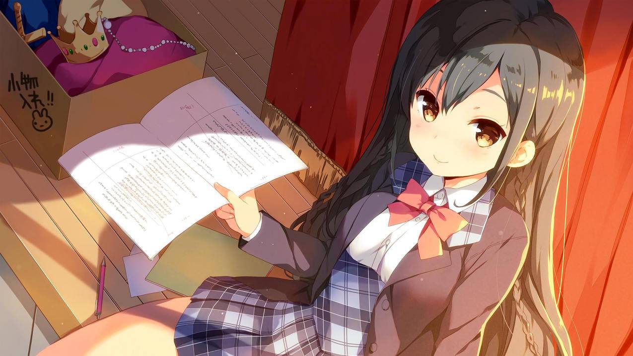 可爱女学生,4K动漫高清壁纸