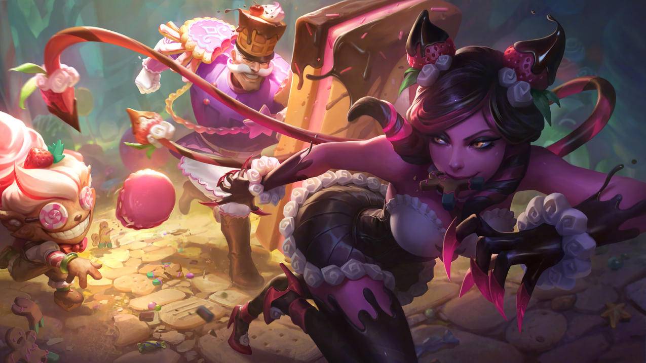 英雄联盟lol,糖果大战,伊芙琳原画壁纸,4k电脑壁纸