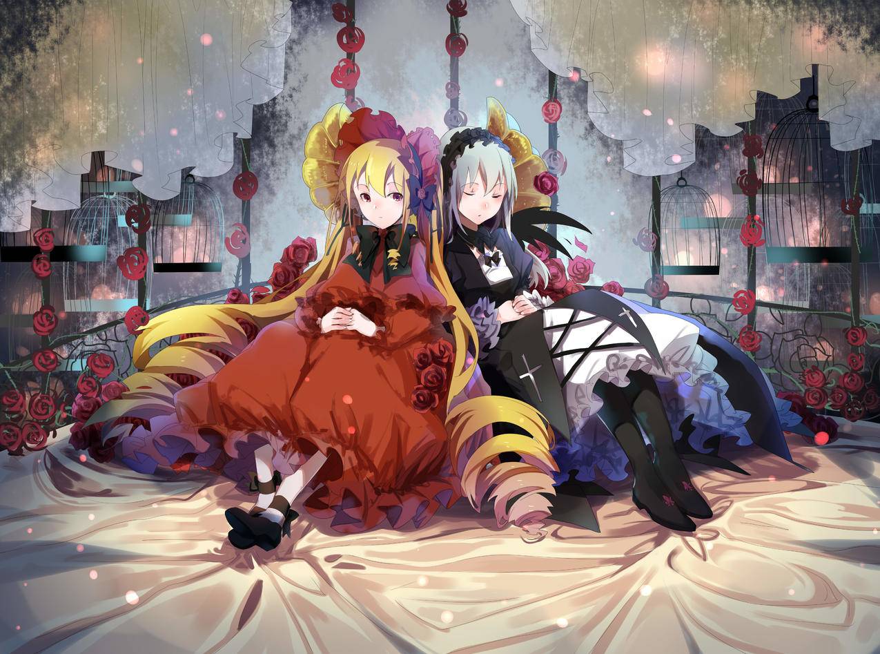 蔷薇少女动漫女孩,4K高清壁纸