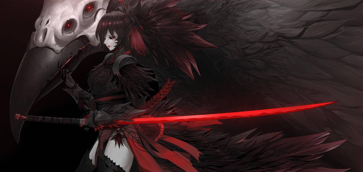 《RWBY》长刀,鸟兽,女孩,羽毛,4K高清动漫壁纸