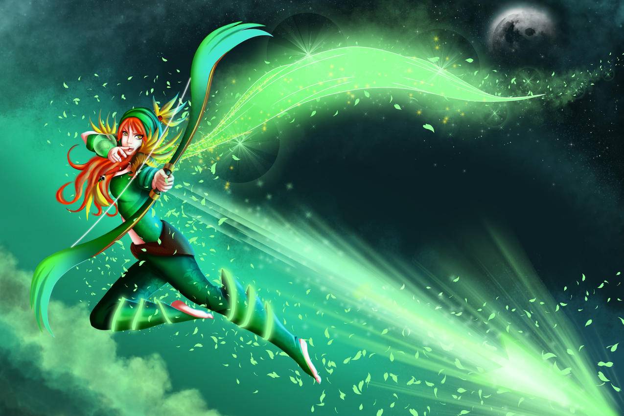 女孩弓箭手,dota,2游戏4k壁纸