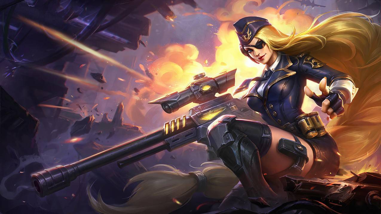 《无尽对决-Mobile,Legends》海军装,金发,长枪炮,4K高清壁纸