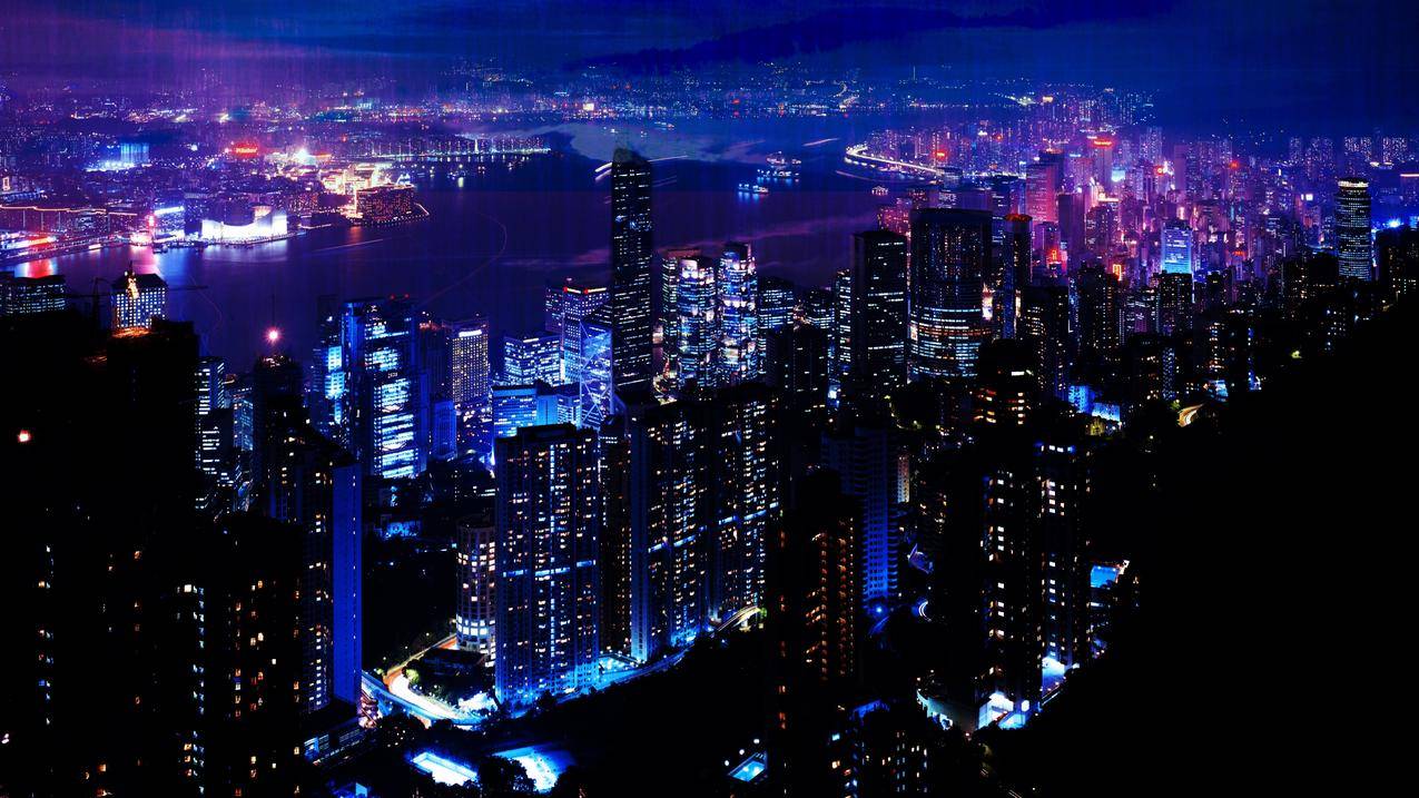 夜城,摩天大楼4k风景壁纸