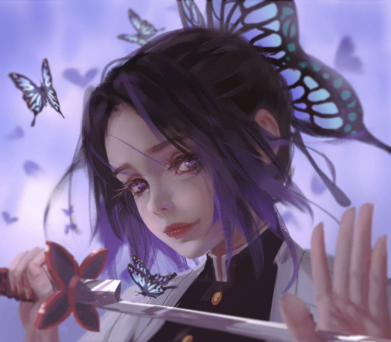 《鬼灭之刃》蝴蝶忍,断刀,蝴蝶,4K高清唯美动漫壁纸