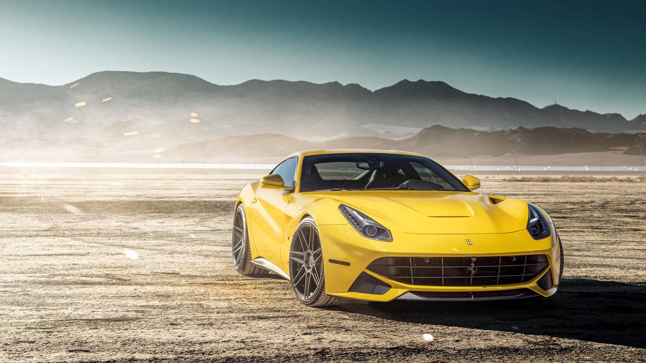 法拉利,Ferrari,F12berlinetta,黄色跑车,4k高清壁纸