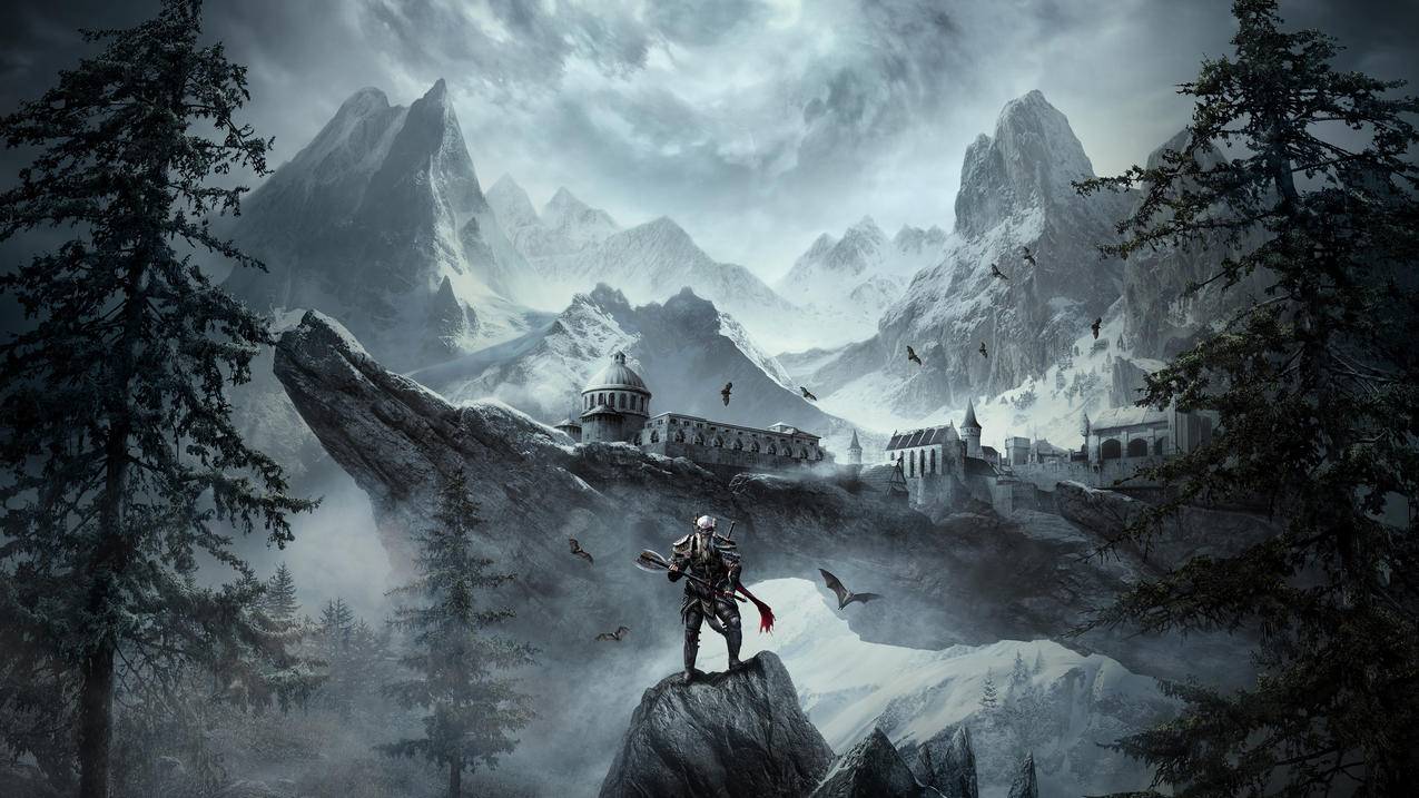 《上古卷轴ol-格雷莫-The,Elder,Scrolls,Online,-,Greymoor》雪山,堡垒,4K高清壁纸