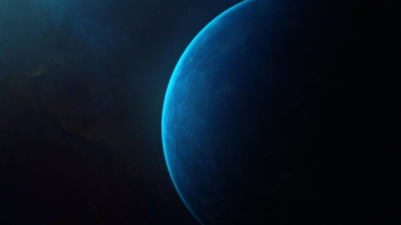 蓝色星球,星星,星空,太空风景,4k高清壁纸