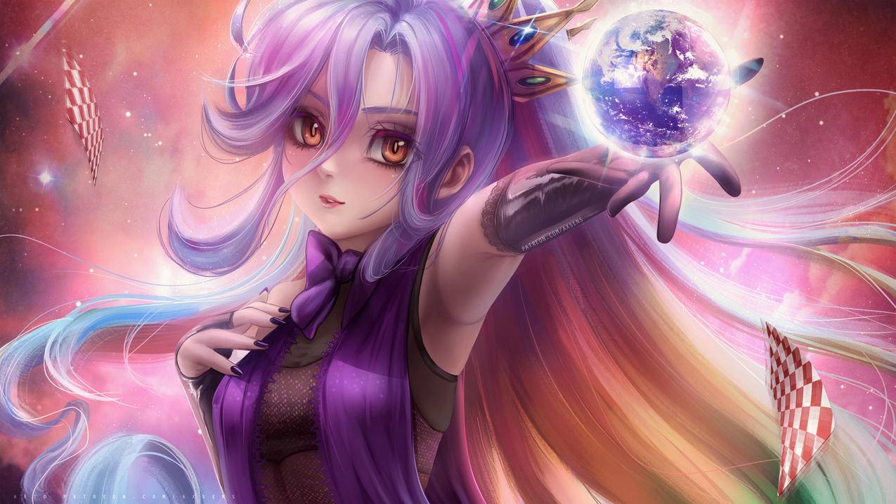 《NO,GAME,NO,LIFE游戏人生》白Shiro美女插画,4K高清游戏壁纸
