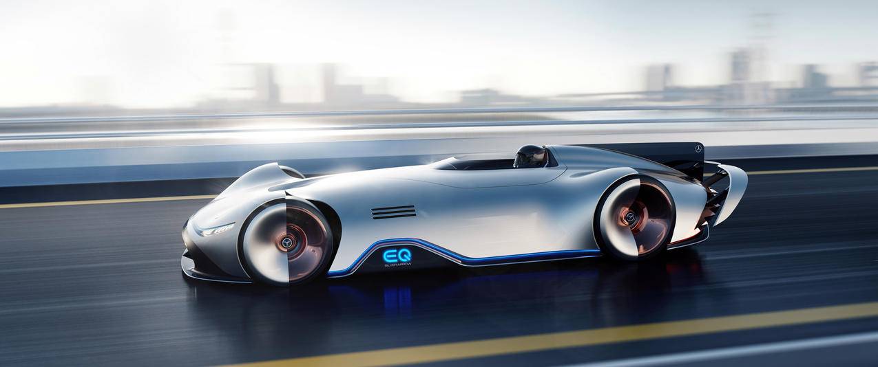 MercedesBenz,Vision,EQ,Silver,Arrow,奔驰跑车3440x1440壁纸