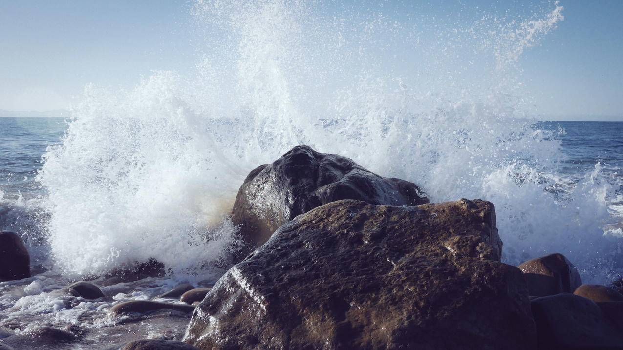 浪花,海边,白色,4k壁纸