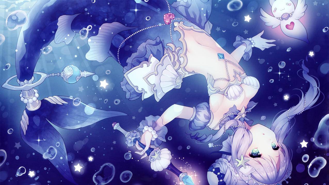 梦幻动漫女生,美人鱼,4K高清壁纸