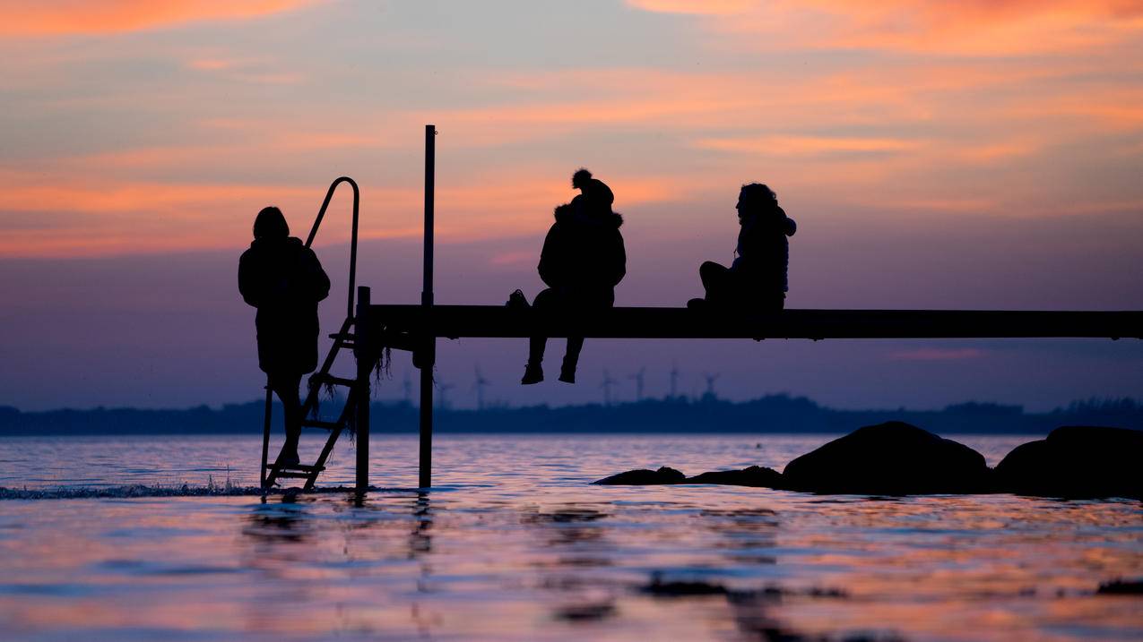 丹麦,美好的夕阳,4K风景壁纸