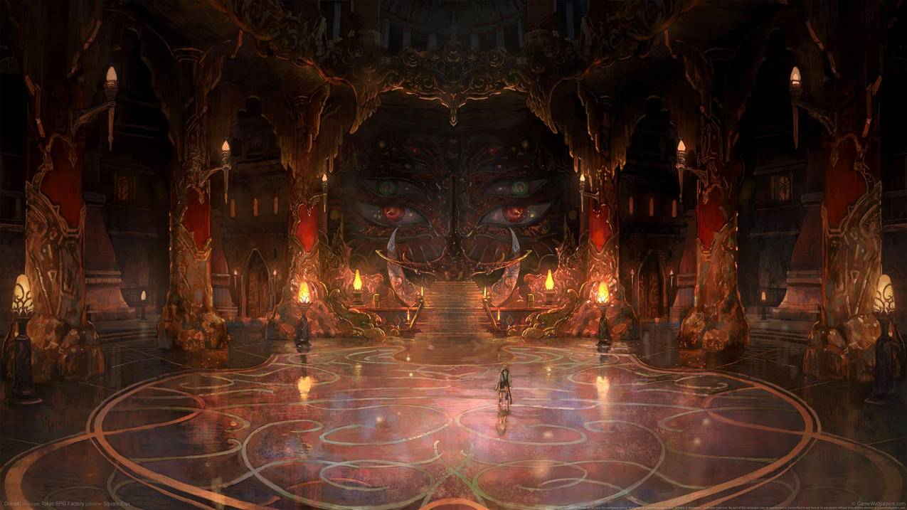 《鬼哭邦Oninaki》眼睛,大厅,红,4K高清壁纸