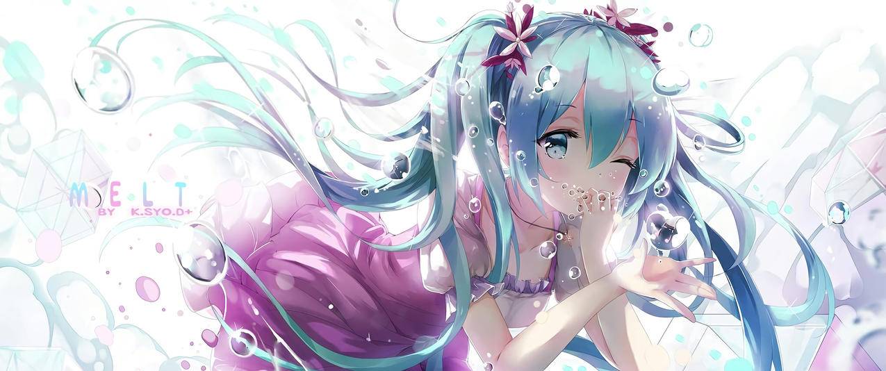 初音未来公主殿下miku,3440x1440壁纸