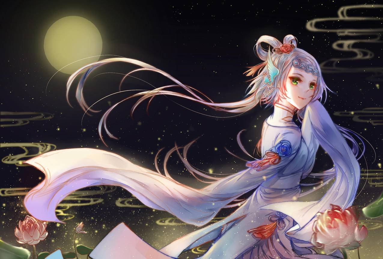 中国风,中秋节,但愿人长久,千里共婵娟,4k动漫高清壁纸