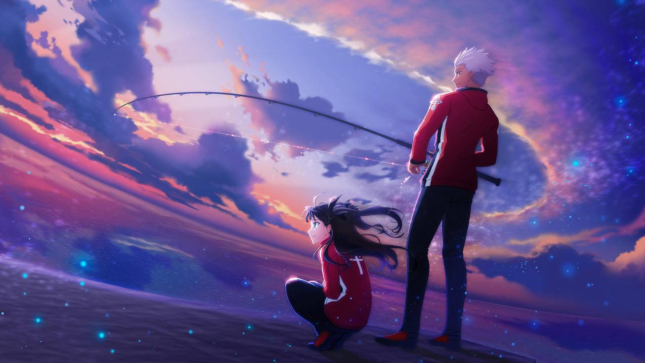 fate,series,archer,天空,海,4K动漫高清壁纸