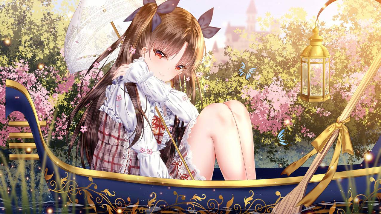 《Fate》,伊丝塔,船桨,湖水,4K高清动漫壁纸