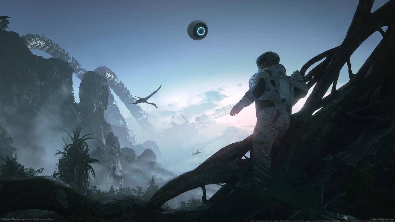 《罗宾逊,旅程-Robinson,The,Journey》,太空服,圆机器,4K游戏壁纸