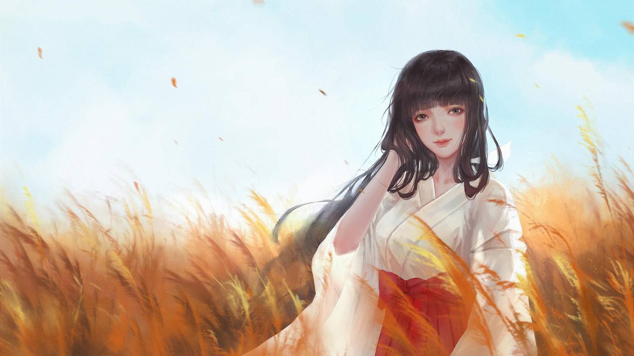 《犬夜叉》桔梗,秋,4K高清动漫壁纸