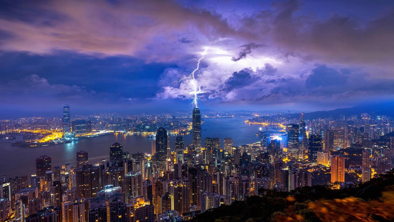 香港晚上风景4k高清壁纸3840x2160