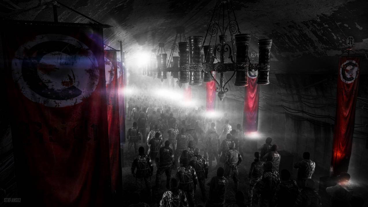 《地铁;最后的曙光重置版Metro,Last,Light,Redux》旗帜,光,人群,古堡,4K高清壁纸