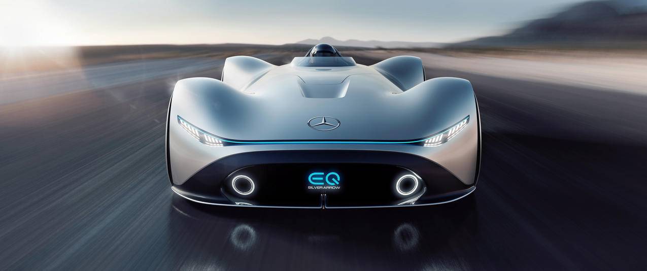 奔驰银箭MercedesBenz,Vision,EQ,Silver,Arrow,3440x1440壁纸