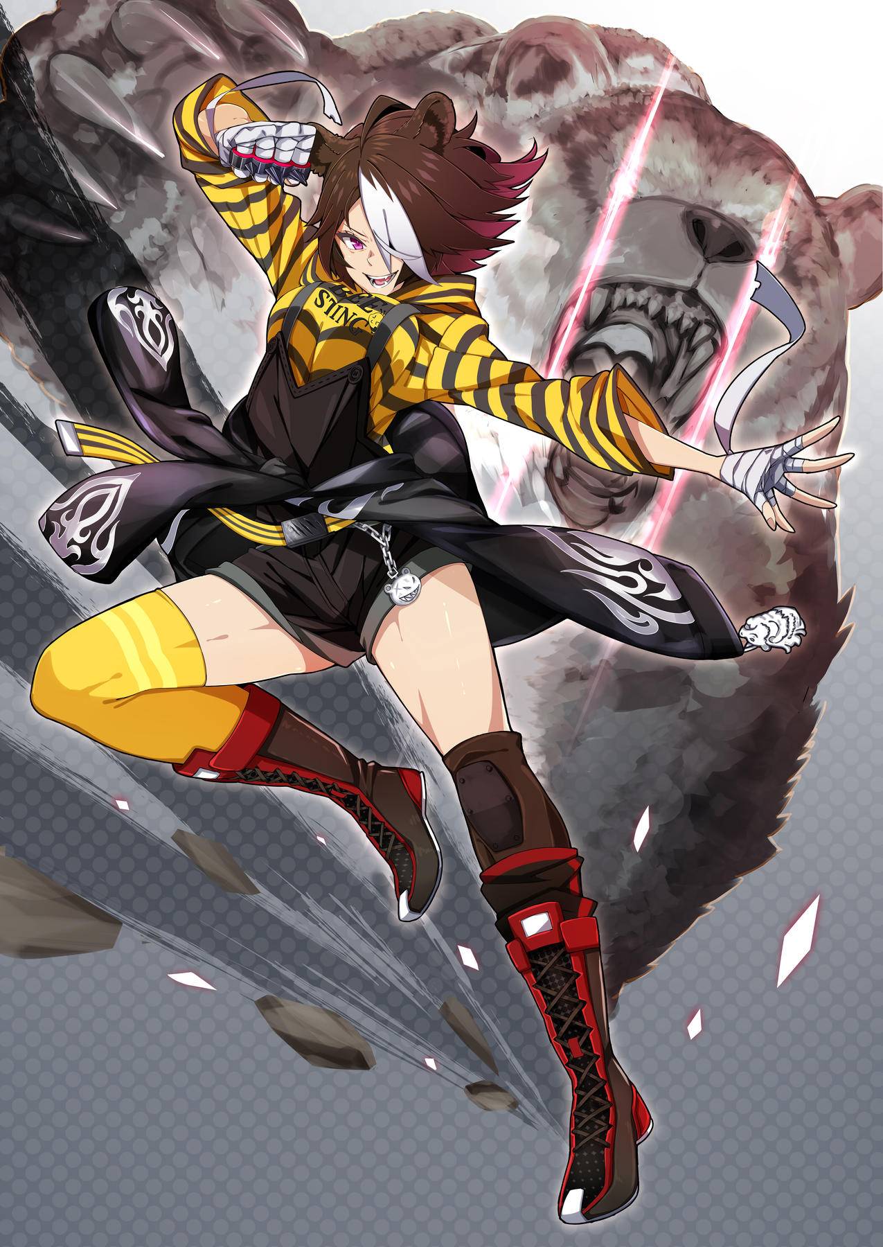 《明日方舟》黑熊,女孩,4K高清动漫壁纸