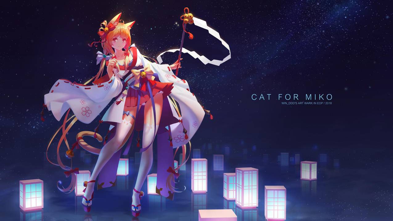 动漫女郎,猫猫耳4K高清动漫壁纸