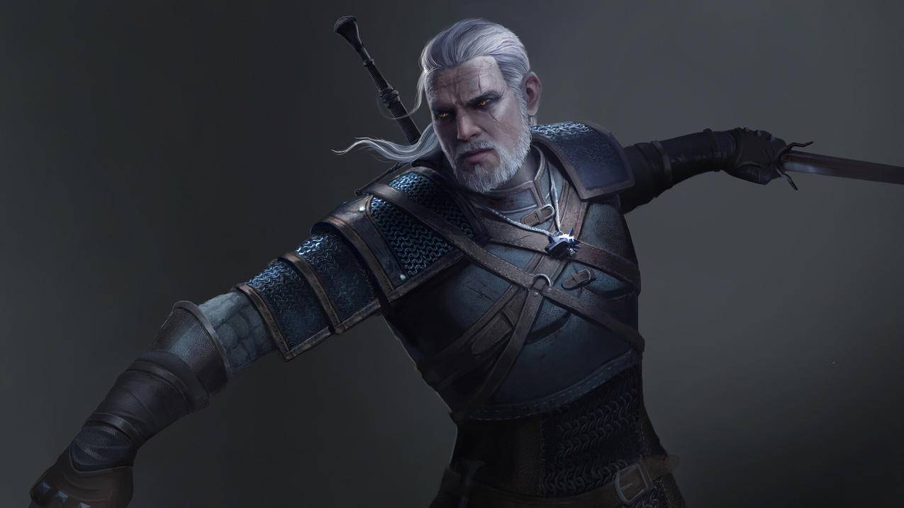 《巫师3witcher3》白发男人,4K高清壁纸