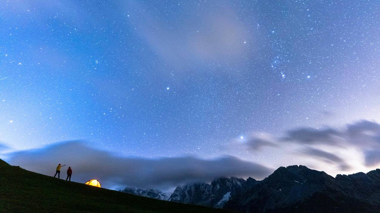星空,旅行,宿营,高山,4k风景壁纸3840x2160