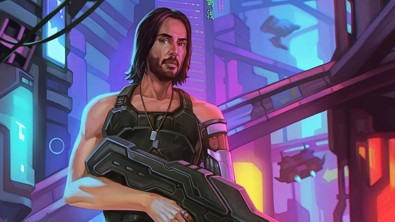 《赛博朋克2077,Cyberpunk,2077》枪,4K高清壁纸