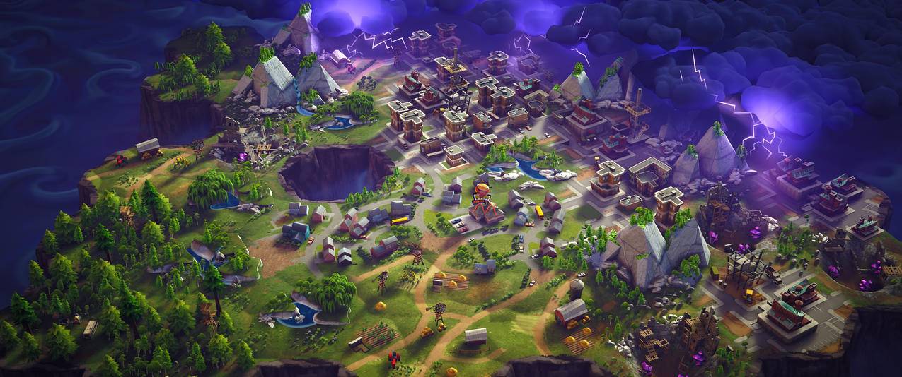 堡垒之夜Fortnite游戏风景3440x1440壁纸