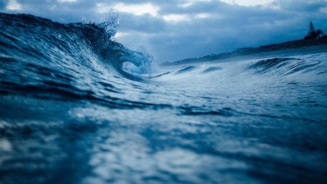海,浪,蓝色,5k壁纸