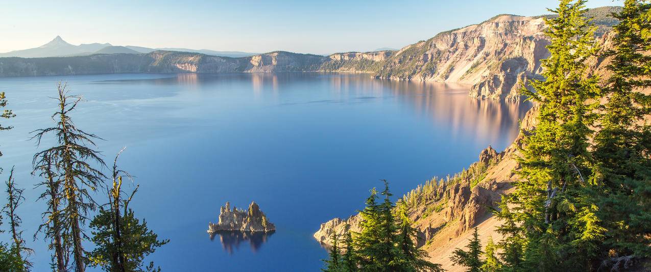 火山口湖3440x1440带鱼屏风景壁纸