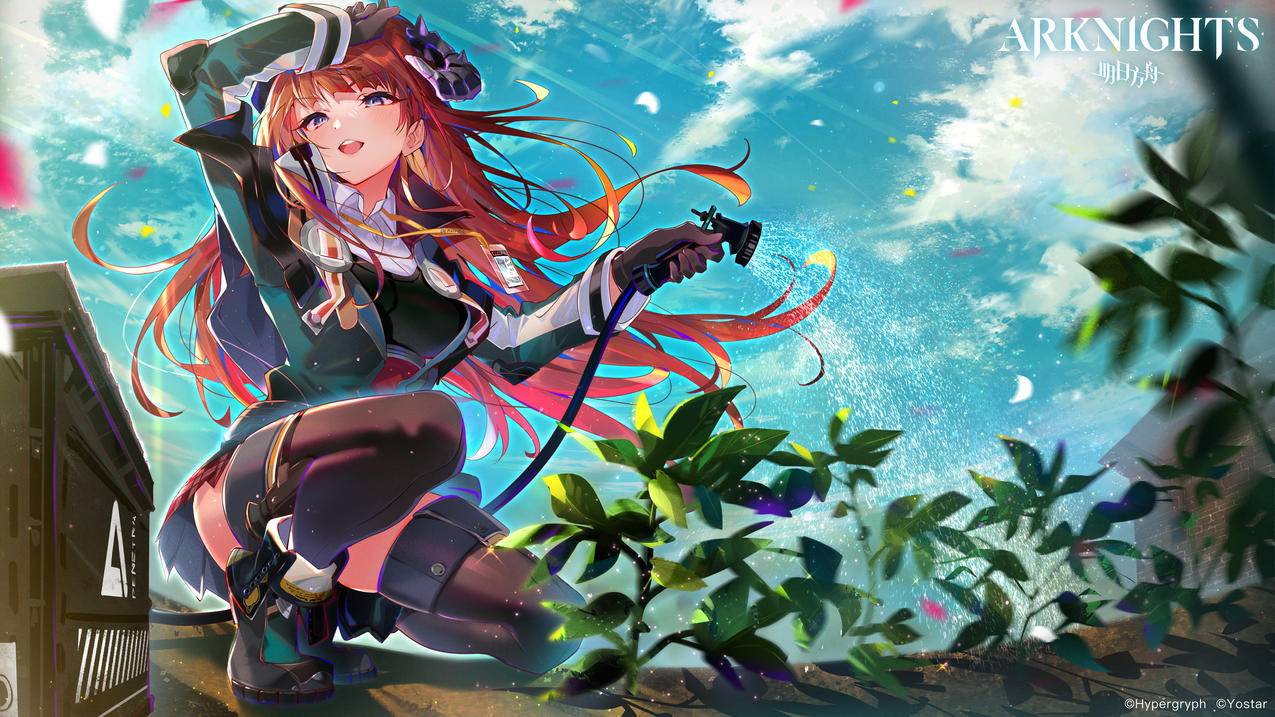 《明日方舟》阳光,花瓣,浇水,4K高清游戏壁纸